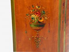 Edwardian Adams Paint Decorated Demilune Cabinet Inlaid Wood 19th c  - 4555125
