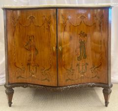 Edwardian Adams Style Marble Top Curved Front Finely Detailed Commode - 2925204