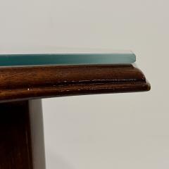 Edwardian Antique English Mahogany Two Tier Side Table Glass Top Gallery Shelf - 4414703