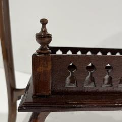 Edwardian Antique English Mahogany Two Tier Side Table Glass Top Gallery Shelf - 4414706