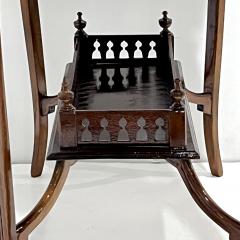 Edwardian Antique English Mahogany Two Tier Side Table Glass Top Gallery Shelf - 4414707