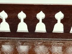 Edwardian Antique English Mahogany Two Tier Side Table Glass Top Gallery Shelf - 4414713