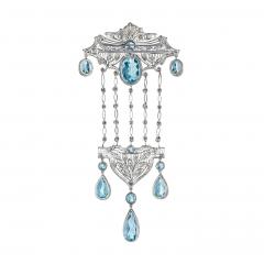 Edwardian Aquamarine Pendant Brooch - 4780168