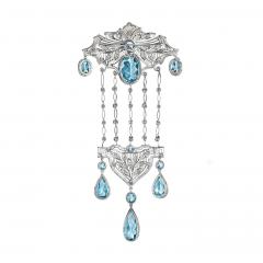 Edwardian Aquamarine Pendant Brooch - 4780169