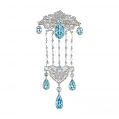 Edwardian Aquamarine Pendant Brooch - 4789757
