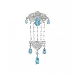 Edwardian Aquamarine Pendant Brooch - 4789758