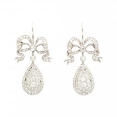 Edwardian Diamond Earrings in Platinum - 134605