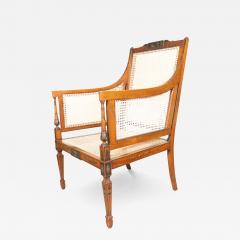 Edwardian Finely Painted And Caned Satinwood Armchair - 4336847