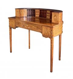 Edwardian Inlaid Mahogany Carlton House Writing Desk with Marquetry Inlay - 3840254