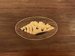 Edwardian Inlaid Mahogany Satinwood Serving Butlers Tray with Shell Motif - 4492341