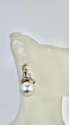 Edwardian Mabe Pearl Diamond Earrings - 3458929