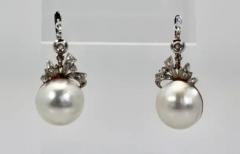 Edwardian Mabe Pearl Diamond Earrings - 3459021