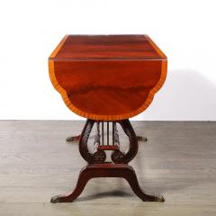 Edwardian Mahogany Writing Desk w Inlaid Exotic Wood Detailing Bronze Pulls - 4465811