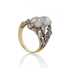 Edwardian Ring featuring Pearls and Diamonds - 1020299