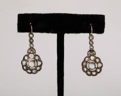 Edwardian Rose Diamond Flower Cluster Earrings - 4120816