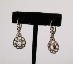 Edwardian Rose Diamond Flower Cluster Earrings - 4120817