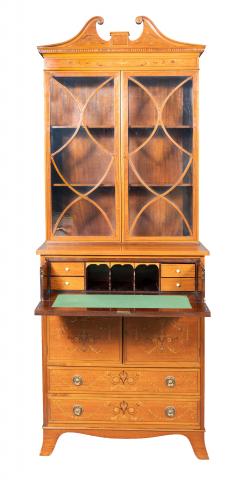 Edwardian Satinwood And Inlaid Secretaire - 4506549