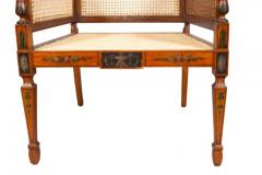 Edwardian Satinwood And Painted Armchair - 4137960