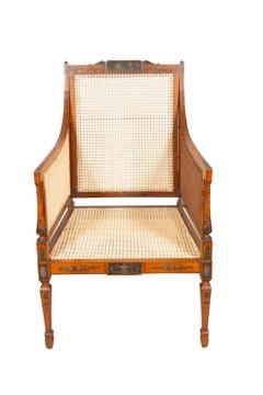 Edwardian Satinwood And Painted Armchair - 4137969