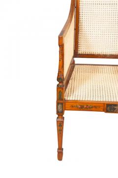 Edwardian Satinwood And Painted Armchair - 4137972
