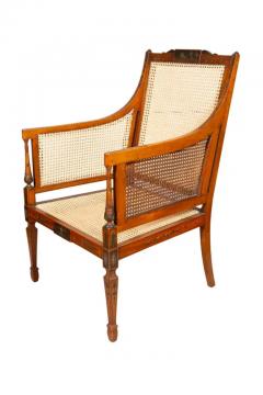 Edwardian Satinwood And Painted Armchair - 4138012