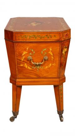 Edwardian Satinwood And Painted Wine Cooler - 4139074
