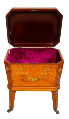 Edwardian Satinwood And Painted Wine Cooler - 4139112