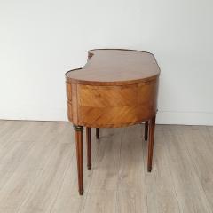 Edwardian Satinwood Marquetry Kidney Shaped Desk England circa 1910 - 3606622