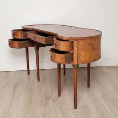 Edwardian Satinwood Marquetry Kidney Shaped Desk England circa 1910 - 3606623