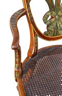 Edwardian Satinwood and Painted Armchair - 3786600