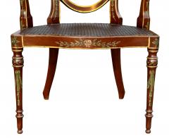 Edwardian Satinwood and Painted Armchair - 3786601