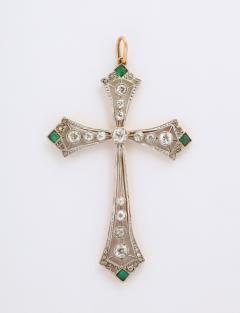 Edwardian diamond and emerald cross - 1733644