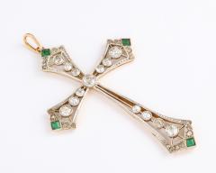 Edwardian diamond and emerald cross - 1733650