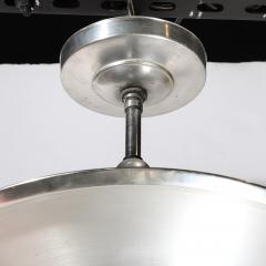 Edwin Guff Art Deco Machine Age Brushed Aluminum Pendant Chandelier signed Edwin Guff - 4792492