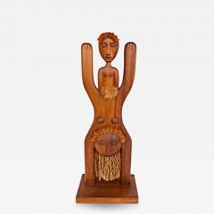 Edwin Scheier 1978 Carved Wood Fertility Sculpture by Edwin Scheier Signed - 3560662