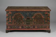 Eefa Dunkel A Berks County Pennsylvania Paint Decorated Lift Lid Chest over Drawers - 155038