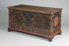 Eefa Dunkel A Berks County Pennsylvania Paint Decorated Lift Lid Chest over Drawers - 155039