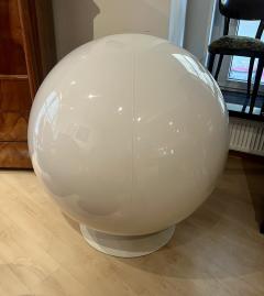 Eero Aarnio Ball Chair by Eero Aarnio Green and White Adelta Finland circa 1980 90s - 2518545