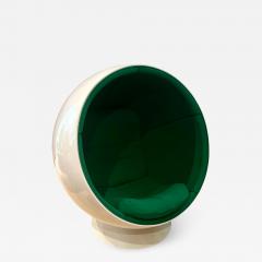 Eero Aarnio Ball Chair by Eero Aarnio Green and White Adelta Finland circa 1980 90s - 2522190