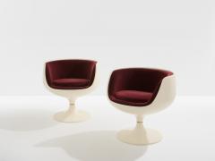 Eero Aarnio Eero Aarnio pair of Cognac chairs fiberglass alpaca velvet 1967 - 4446917