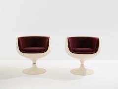 Eero Aarnio Eero Aarnio pair of Cognac chairs fiberglass alpaca velvet 1967 - 4446918