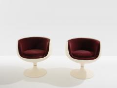 Eero Aarnio Eero Aarnio pair of Cognac chairs fiberglass alpaca velvet 1967 - 4446919