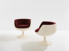 Eero Aarnio Eero Aarnio pair of Cognac chairs fiberglass alpaca velvet 1967 - 4446920
