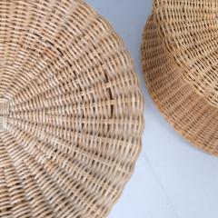 Eero Aarnio Set of Two Eero Aarnio Mushroom Juttu Stools In Rattan Wicker Asko 1960s - 4722215