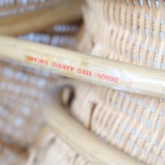 Eero Aarnio Set of Two Eero Aarnio Mushroom Juttu Stools In Rattan Wicker Asko 1960s - 4722222