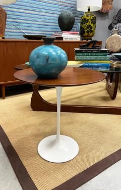 Eero Saarinen 1960s Eero Saarinen Walnut Tulip Side Table Label Refinished - 3896343