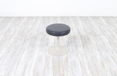 Eero Saarinen Classic Eero Saarinen Tulip Stool with Grey Leather for Knoll - 3013464