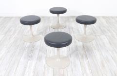 Eero Saarinen Classic Eero Saarinen Tulip Stool with Grey Leather for Knoll - 3013465