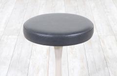 Eero Saarinen Classic Eero Saarinen Tulip Stool with Grey Leather for Knoll - 3013471