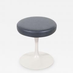 Eero Saarinen Classic Eero Saarinen Tulip Stool with Grey Leather for Knoll - 3860019